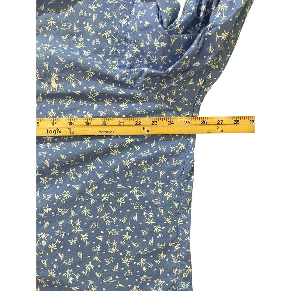 Ralph Lauren Classic fit Shirt XL Button Front Coastal Nautical All Over Print